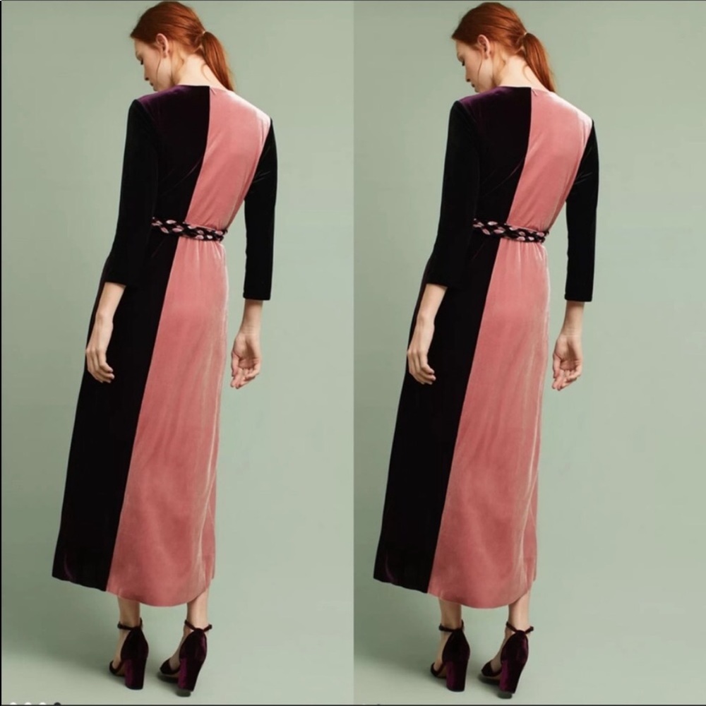 Anthropologie Misa Velvet colorblock dress xxs !